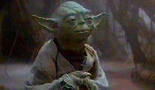 Waist up picture of Yoda