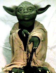 A picture of a Yoda replica