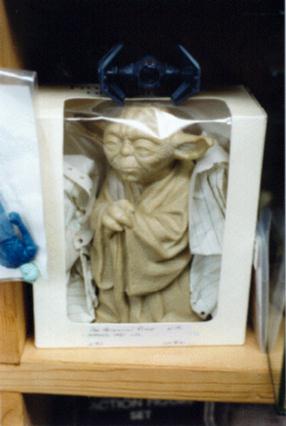 A picture of an unpainted Yoda puppet