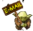A little Yoda with a e-mail sign