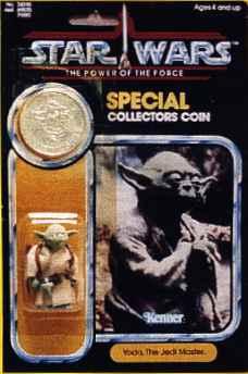 Old Yoda toy with a special coin