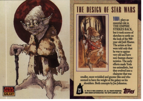 Star Wars Galaxy Card 23 'Yoda' by Joe Johnston