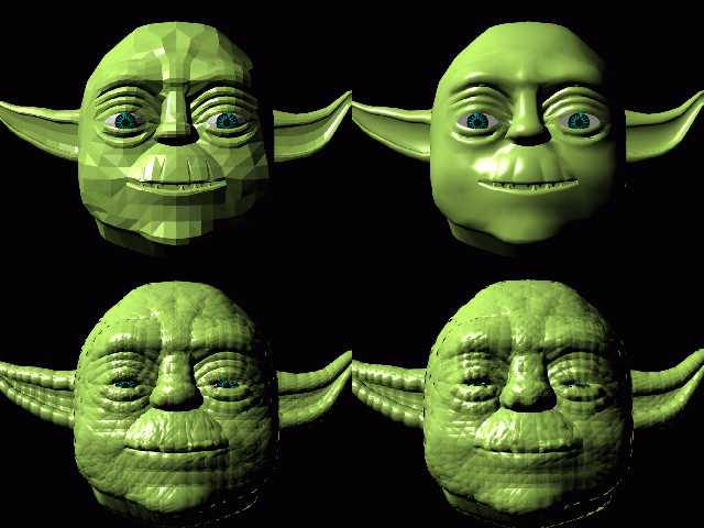 Yoda's aging head in 3D models