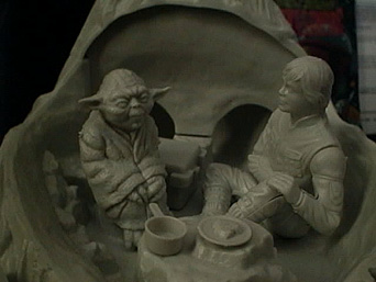 Encounter with Yoda on Dagobah unpainted close-up