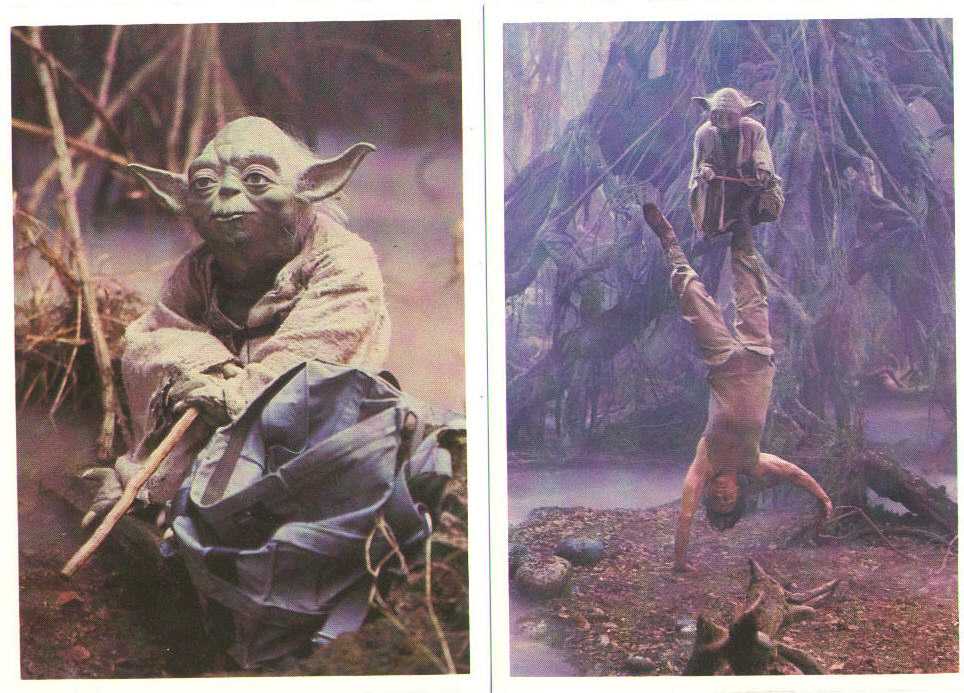 Two 5 by 7 pictures of Yoda