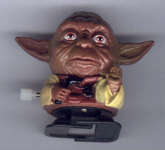 A brown variation of the walking Yoda