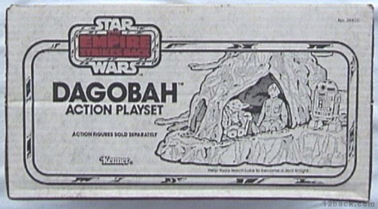 Side view of the 1980 Dagobah Playset package (courtesy 12back.com)