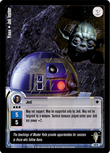 Yoda - A Jedi Teacher card from the Star Wars CCG