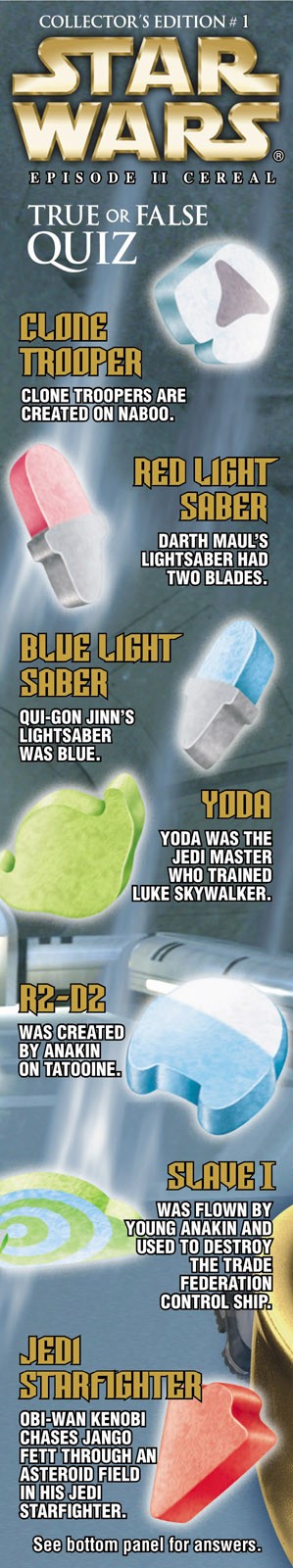 Side of the Attack of the Clones cereal box