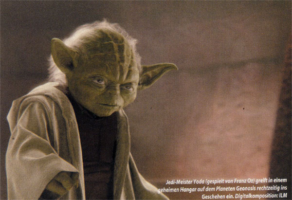Attack of the Clones Yoda image scanned from German magazine
