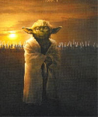 Attack of the Clones Yoda illustration from Asian postcard