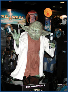 Rubies Yoda replica on display at Celebration 2