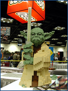Giant LEGO Yoda made at Celebration 2