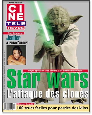 Yoda on the cover of Cine Tele Revue magazine