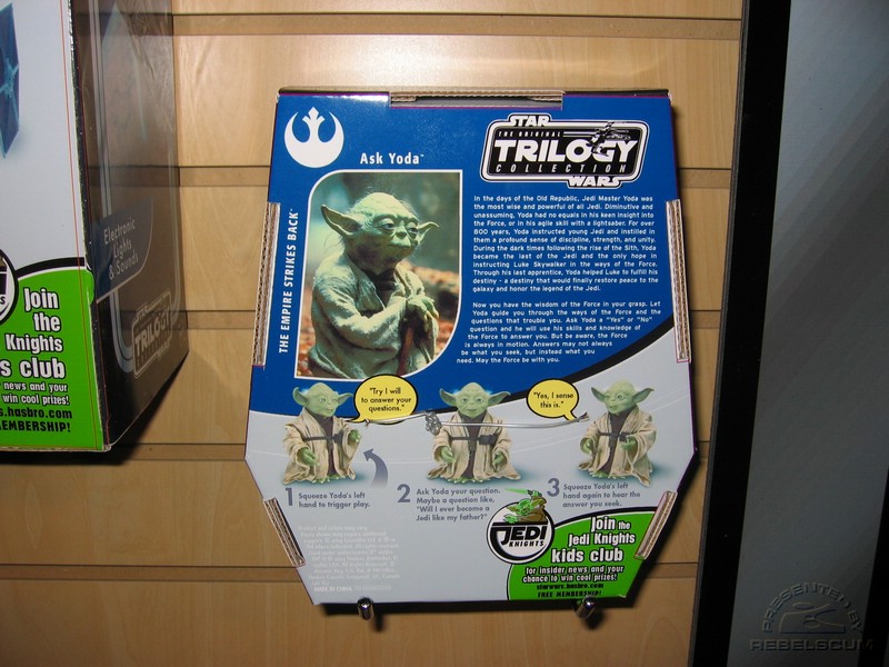 Back of the Original Trilogy Collection  Ask Yoda talking figure