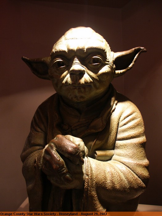 Bronze Yoda statue at Disneyland