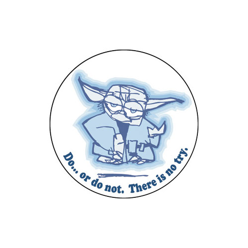'Do or do not...' blue Yoda sticker design