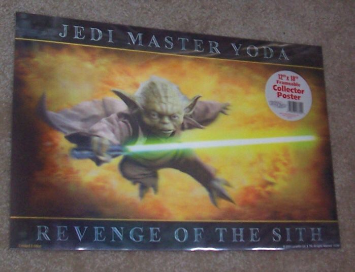 Revenge of the Sith lenticular Yoda poster - 12'x18'