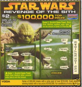 Australian Yoda lottery ticket