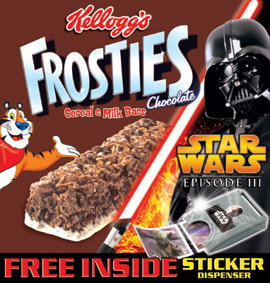 British Kellogg's Frosties with Yoda sticker