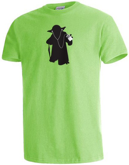 Custom Yoda with iPOD t-shirt
