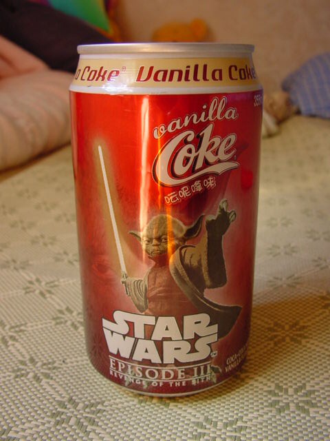 Yoda on Singapore vanilla Coke can