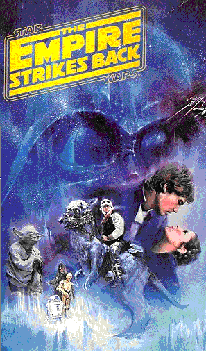 Empire Strikes Back movie poster with small Yoda pic