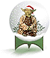 Yoda in a snow globe