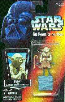 A picture of the 1995 Yoda action figure in the package