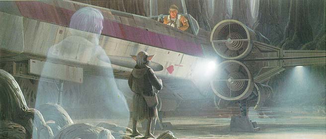 Drawing of Luke's first departure from Dagobah