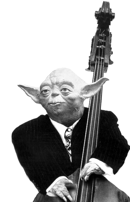 Yoda playing the guitar