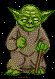 An animated .gif of Yoda opening and closing his eyes (illustration)