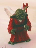 Yoda dressed up like Cupid