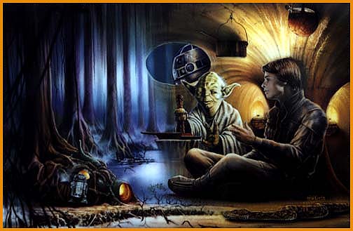 A neat illustration of Yoda with Luke