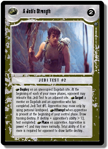 Star Wars CCG card:  'A Jedi's Strength'