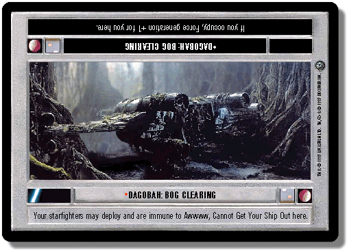 Star Wars CCG card:  'Dagobah:  Bog Clearing'