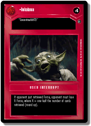 Star Wars CCG card:  'Imbalance'