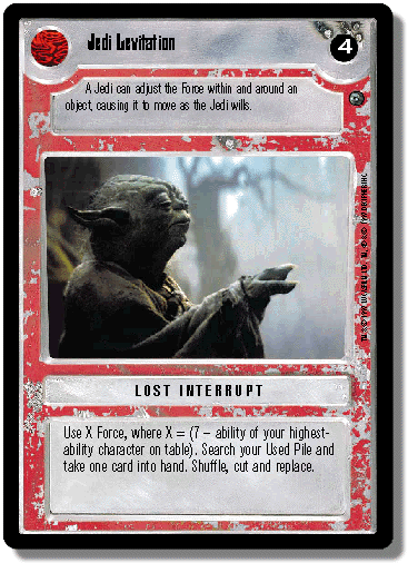 Star Wars CCG card:  'Jedi Levitation'