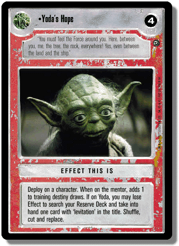 Star Wars CCG card:  'Yoda's Hope'