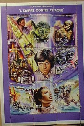 The Empire Strikes Back block of 9 stamps