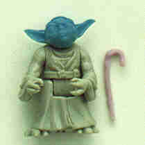 A blue headed prototype of the new Yoda toy