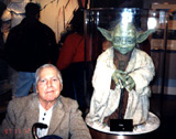 The National Book Award for Poetry winner with Yoda at the Smithsonian Exibit