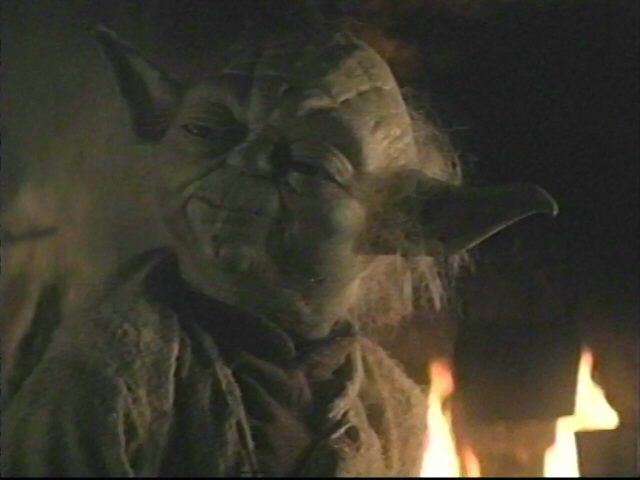 Yoda's still by the fireplace