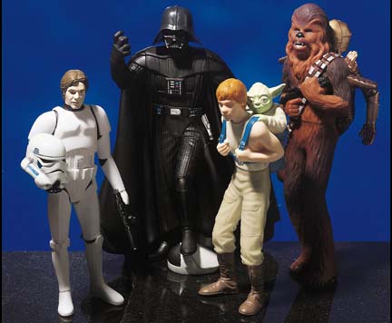 Yoda on Luke's back Applause Figure (with Chewie and C3PO, Luke Stormtrooper, and Darth Vader)