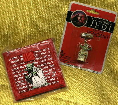 Yoda die cast necklace and velcro wallet