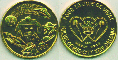 Mardi-Gras Space Fantasies coin front and back