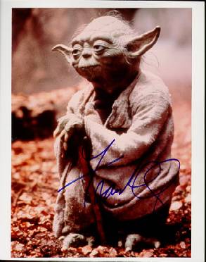 Yoda picture autographed by Frank Oz
