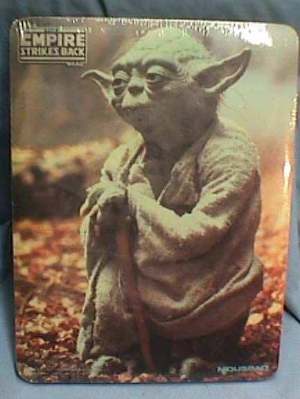 Yoda mouse pad in the package