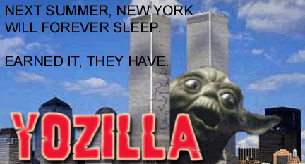 Fake advertisement for a movie called Yozilla