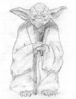 A drawing of Yoda